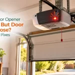 Blinking garage door opener with door not closing