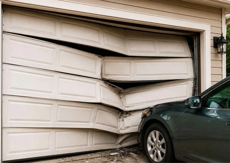 Garage Door Repair After A Car Hit It What To Do First